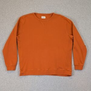 Taylor Stitch Apres Crew Sweatshirt Men's 46 (2XL) Orange Terry Cotton Pullover